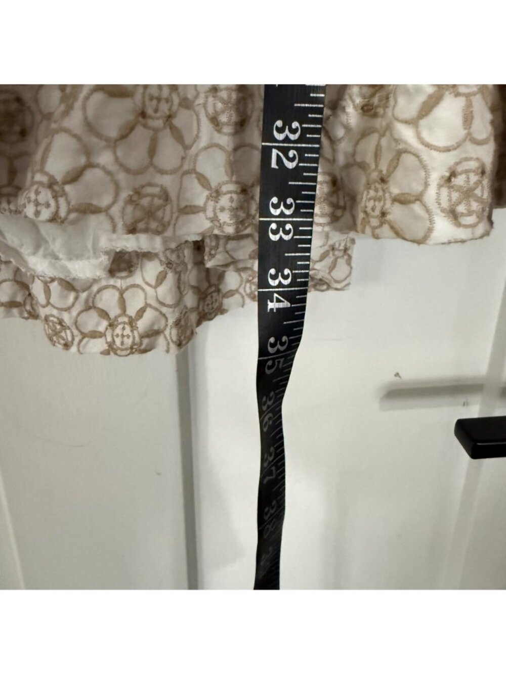 Maeve By Anthropologie Smocked Tunic Open Back Mini Dress In Cream & White Sz 1X - Picture 9 of 11